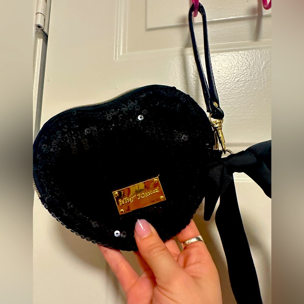 Betsey Johnson Black Heart Clutch